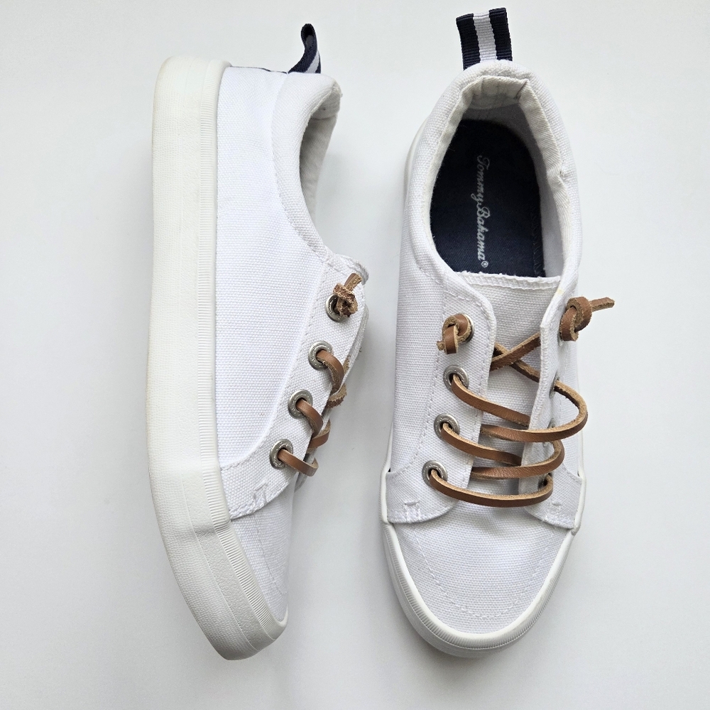 Tommy Bahama White Canvas Sneakers Women's Size 7